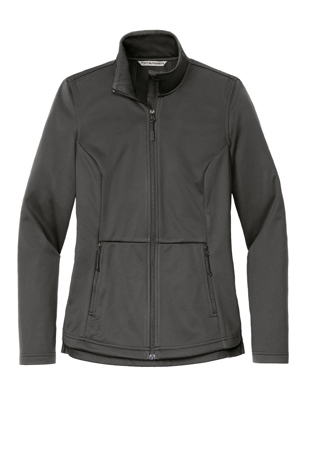 Port Authority L617 Womens Water Resistant Flexshell Full Zip Jacket Steel Grey Flat Front