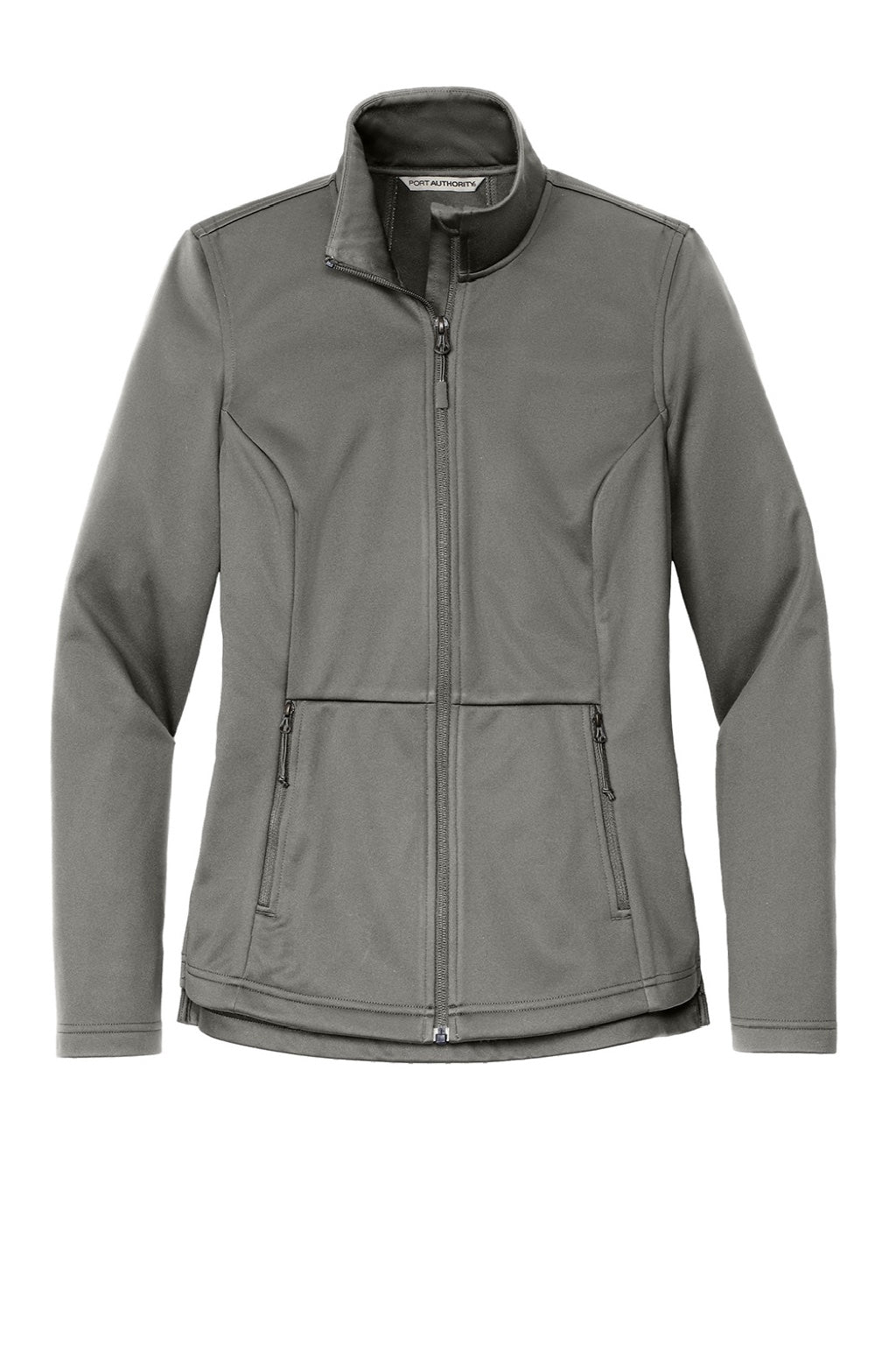 Port Authority L617 Womens Water Resistant Flexshell Full Zip Jacket Smoke Grey Flat Front