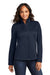 Port Authority L617 Womens Water Resistant Flexshell Full Zip Jacket True Navy Blue Model Front