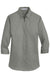 Port Authority L665 Womens SuperPro Wrinkle Resistant 3/4 Sleeve Button Down Shirt Monument Grey Flat Front