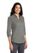 Port Authority L665 Womens SuperPro Wrinkle Resistant 3/4 Sleeve Button Down Shirt Monument Grey Model 3q