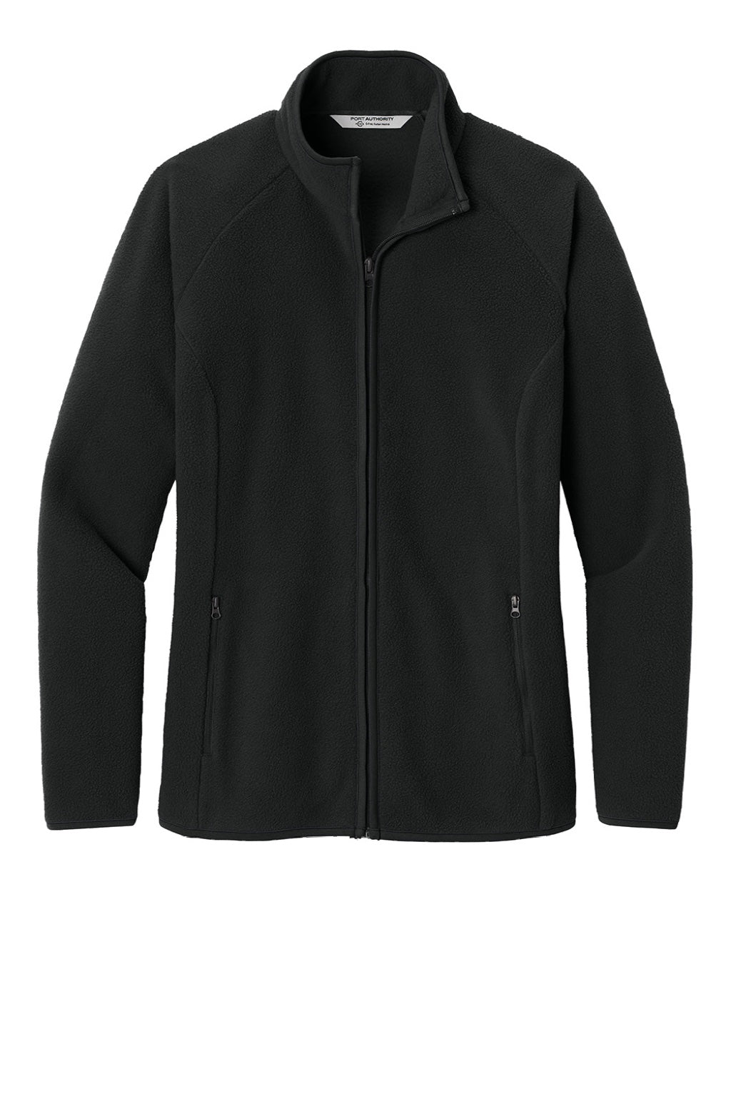 Port Authority L700 Womens C-FREE Raglan Pill Resistant Fleece Full Zip Jacket Deep Black Flat Front