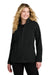 Port Authority L700 Womens C-FREE Raglan Pill Resistant Fleece Full Zip Jacket Deep Black Model Front
