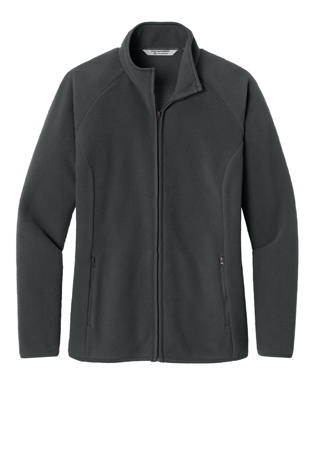 Port Authority L700 Womens C-FREE Raglan Pill Resistant Fleece Full Zip Jacket Steel Grey Flat Front