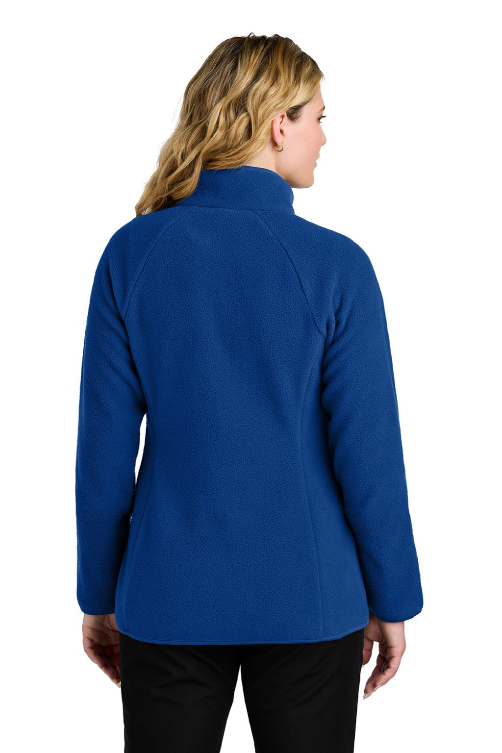 Port Authority L700 Womens C-FREE Raglan Pill Resistant Fleece Full Zip Jacket True Royal Blue Model Back