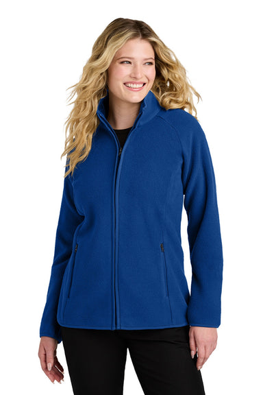 Port Authority L700 Womens C-FREE Raglan Pill Resistant Fleece Full Zip Jacket True Royal Blue Model Front