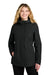 Port Authority L714 Womens C-FREE Water Resistant Full Zip Hooded Rain Jacket Deep Black Model Front
