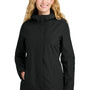 Port Authority Womens C-FREE Water Resistant Full Zip Hooded Rain Jacket - Deep Black