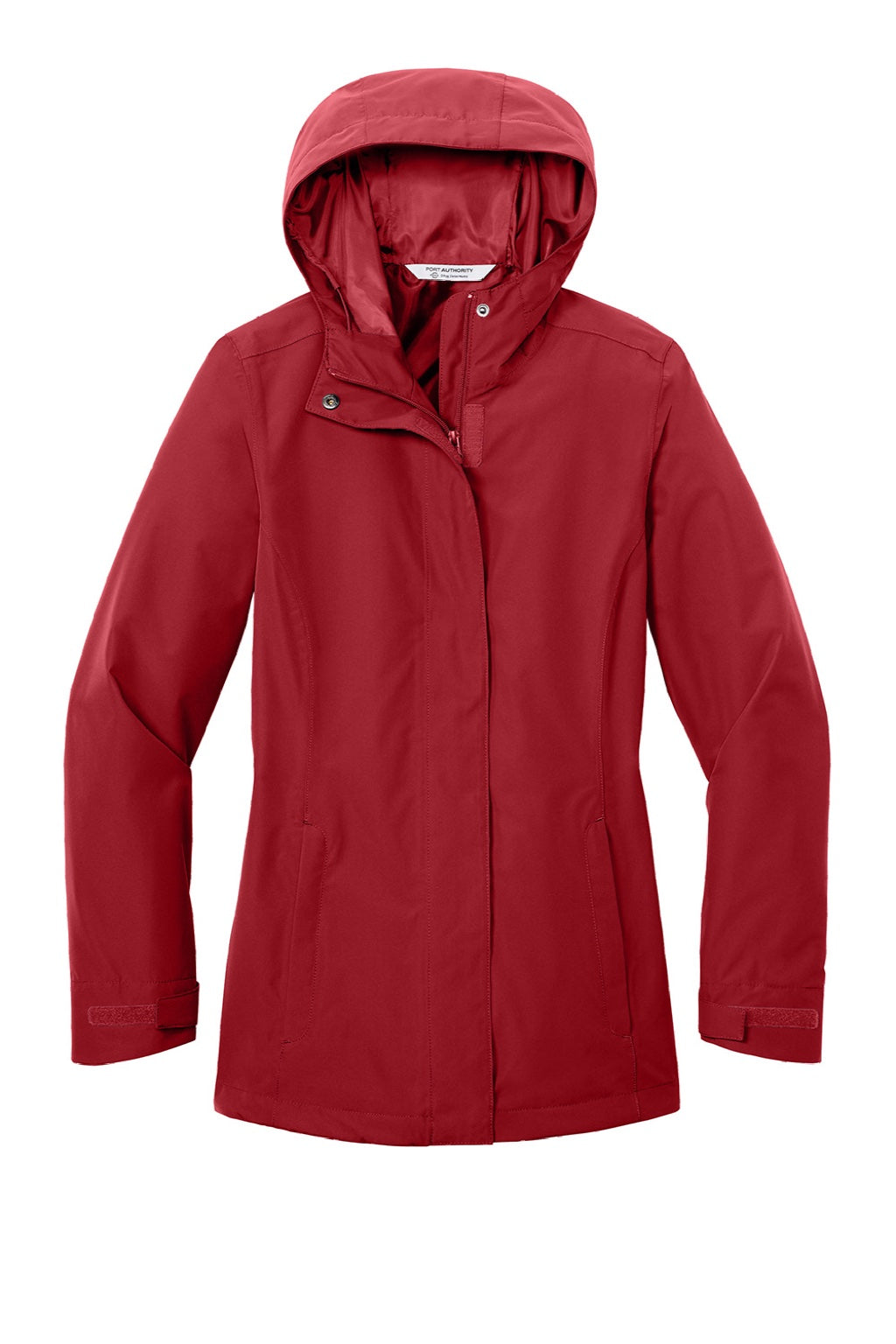 Port Authority L714 Womens C-FREE Water Resistant Full Zip Hooded Rain Jacket Rich Red Flat Front