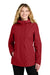 Port Authority L714 Womens C-FREE Water Resistant Full Zip Hooded Rain Jacket Rich Red Model Front