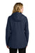 Port Authority L714 Womens C-FREE Water Resistant Full Zip Hooded Rain Jacket True Navy Blue Model Back