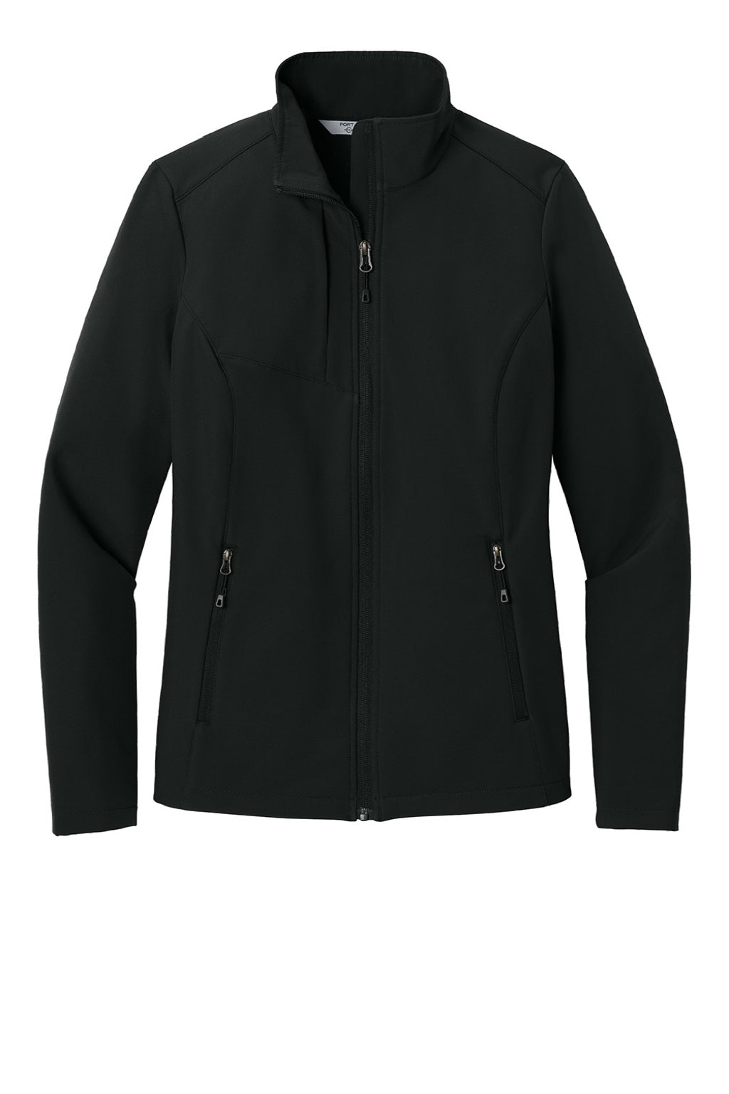 Port Authority L720 Womens C-FREE Core Water Resistant Soft Shell Full Zip Jacket Deep Black Flat Front