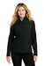 Port Authority L720 Womens C-FREE Core Water Resistant Soft Shell Full Zip Jacket Deep Black Model Front