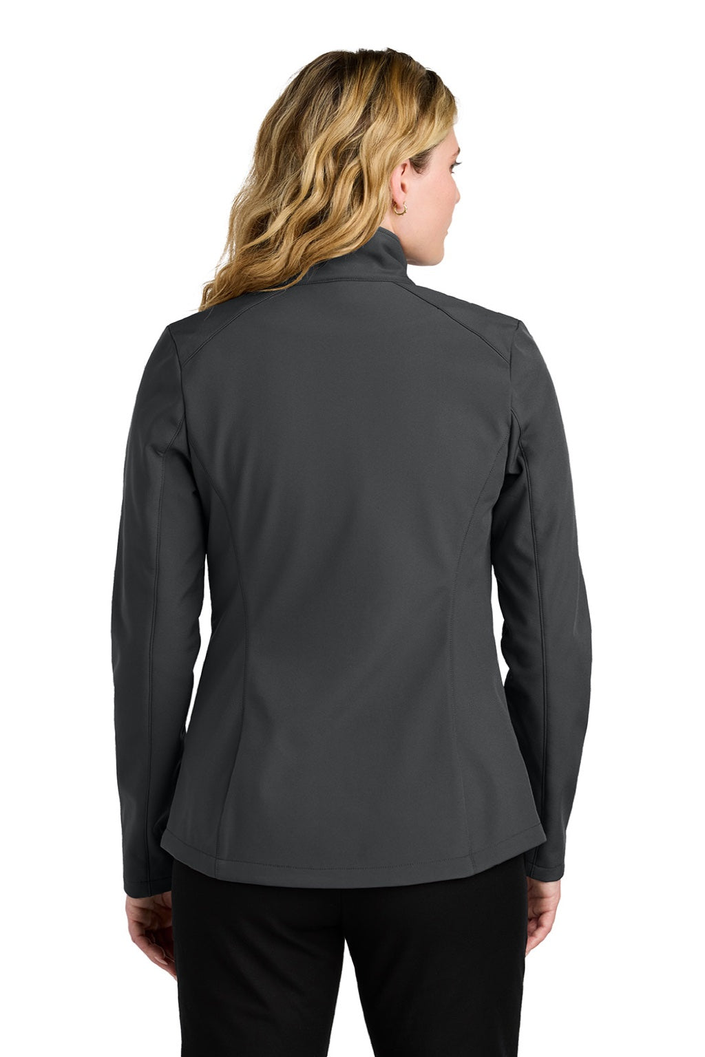Port Authority L720 Womens C-FREE Core Water Resistant Soft Shell Full Zip Jacket Steel Grey Model Back