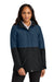 Port Authority L721 Womens Insulated Ripstop Full Zip Hooded Jacket Dress Navy Blue/Deep Black Model Front