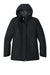 Port Authority L721 Womens Insulated Ripstop Full Zip Hooded Jacket Deep Black Flat Front