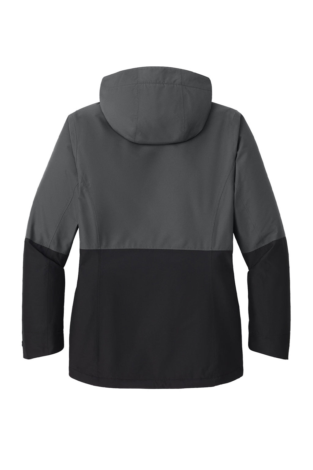 Port Authority L721 Womens Insulated Ripstop Full Zip Hooded Jacket Steel Grey/Deep Black Flat Back