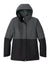 Port Authority L721 Womens Insulated Ripstop Full Zip Hooded Jacket Steel Grey/Deep Black Flat Front
