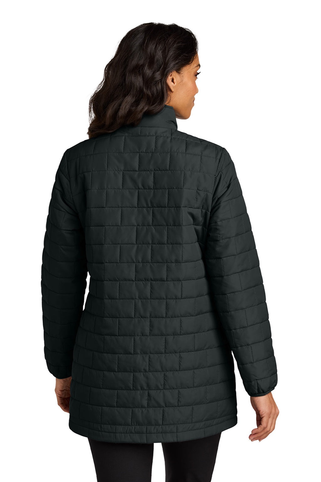Port Authority L854 Womens C-FREE Brick Full Zip Jacket Deep Black Model Back