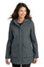Port Authority L919 Womens Collective Outer Water Resistant Soft Shell Full Zip Hooded Parka Graphite Grey Model Front