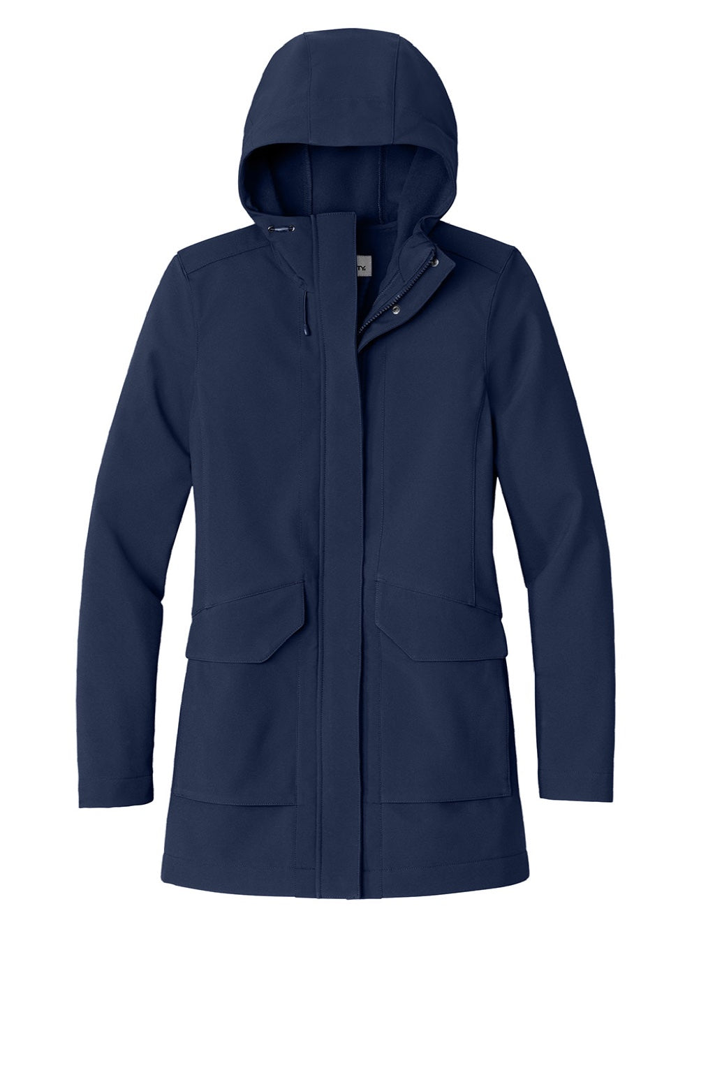 Port Authority L919 Womens Collective Outer Water Resistant Soft Shell Full Zip Hooded Parka River Navy Blue Flat Front
