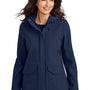 Port Authority Womens Collective Outer Water Resistant Soft Shell Full Zip Hooded Parka - River Navy Blue