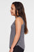 LAT 2692 Youth Girls Relaxed Fine Jersey Tank Top Heather Granite Grey Model Side