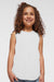 LAT 2692 Youth Girls Relaxed Fine Jersey Tank Top White Model Front