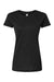 LAT 3516 Womens Fine Jersey Short Sleeve Crewneck T-Shirt Black Flat Front
