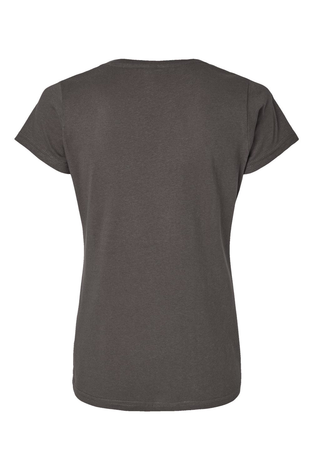 LAT 3516 Womens Fine Jersey Short Sleeve Crewneck T-Shirt Charcoal Grey Flat Back