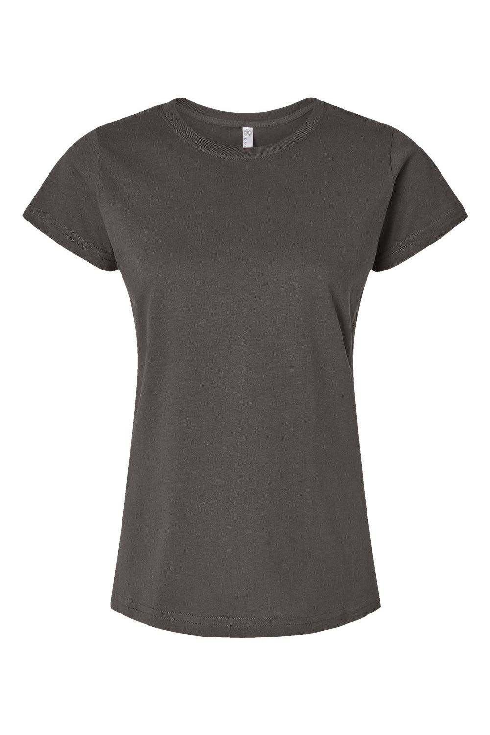 LAT 3516 Womens Fine Jersey Short Sleeve Crewneck T-Shirt Charcoal Grey Flat Front