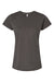 LAT 3516 Womens Fine Jersey Short Sleeve Crewneck T-Shirt Charcoal Grey Flat Front