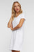 LAT 3522 Womens Short Sleeve T-Shirt Dress White Model Side