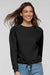 LAT 3528 Womens Relaxed Boxy Fleece Crewneck Sweatshirt Black Model Front