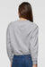 LAT 3528 Womens Relaxed Boxy Fleece Crewneck Sweatshirt Heather Grey Model Back