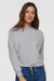 LAT 3528 Womens Relaxed Boxy Fleece Crewneck Sweatshirt Heather Grey Model Front