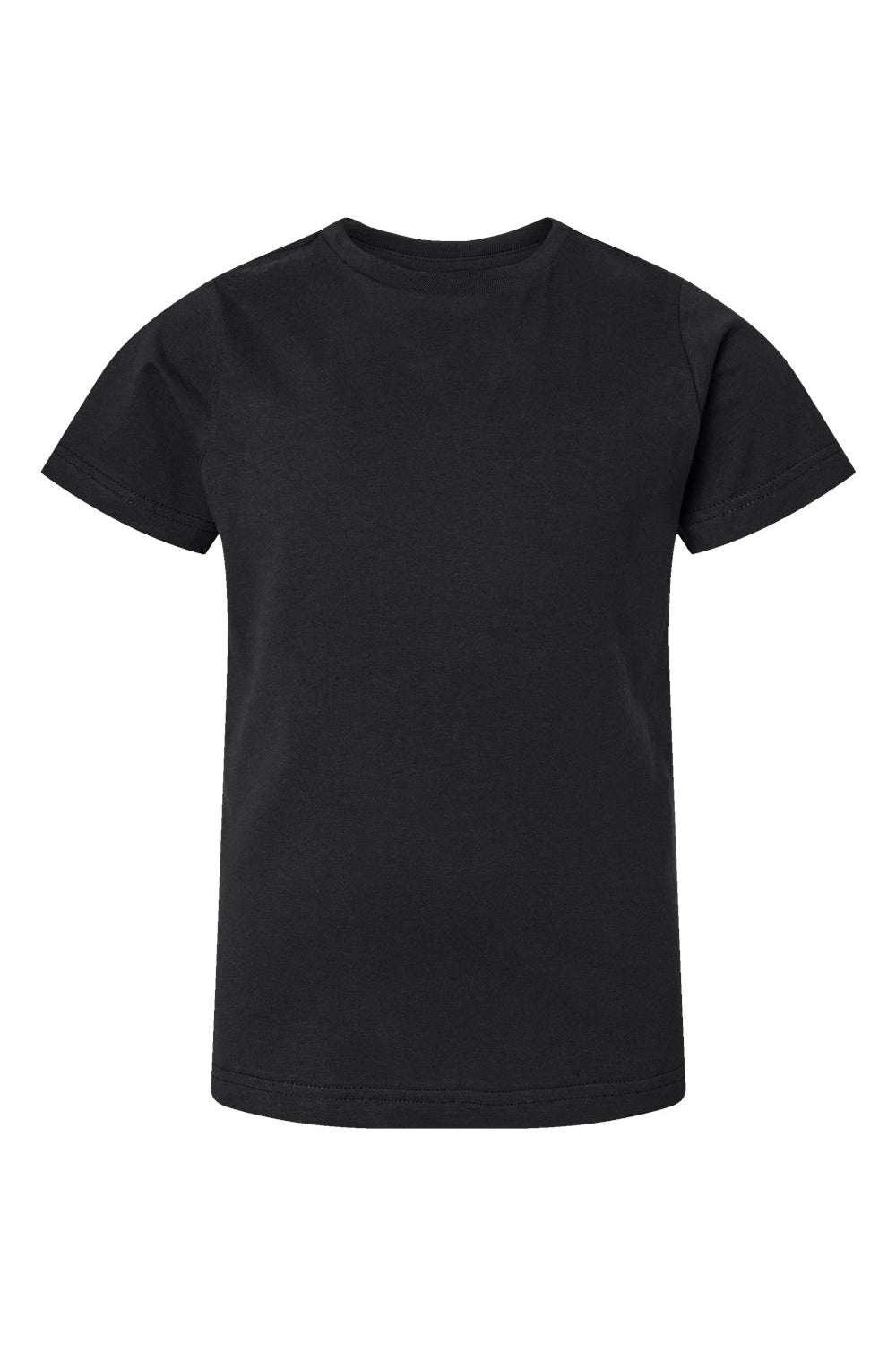 LAT 6101 Youth Fine Jersey Short Sleeve Crewneck T-Shirt Black Flat Front