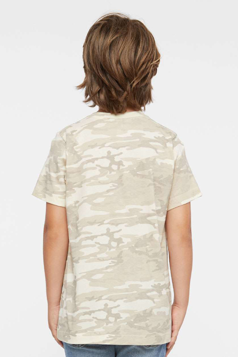 LAT 6101 Youth Fine Jersey Short Sleeve Crewneck T-Shirt Natural Camo Model Back