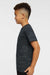 LAT 6101 Youth Fine Jersey Short Sleeve Crewneck T-Shirt Storm Camo Model Side