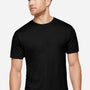 LAT Mens Eco Jersey Short Sleeve Crewneck T-Shirt - Black - New