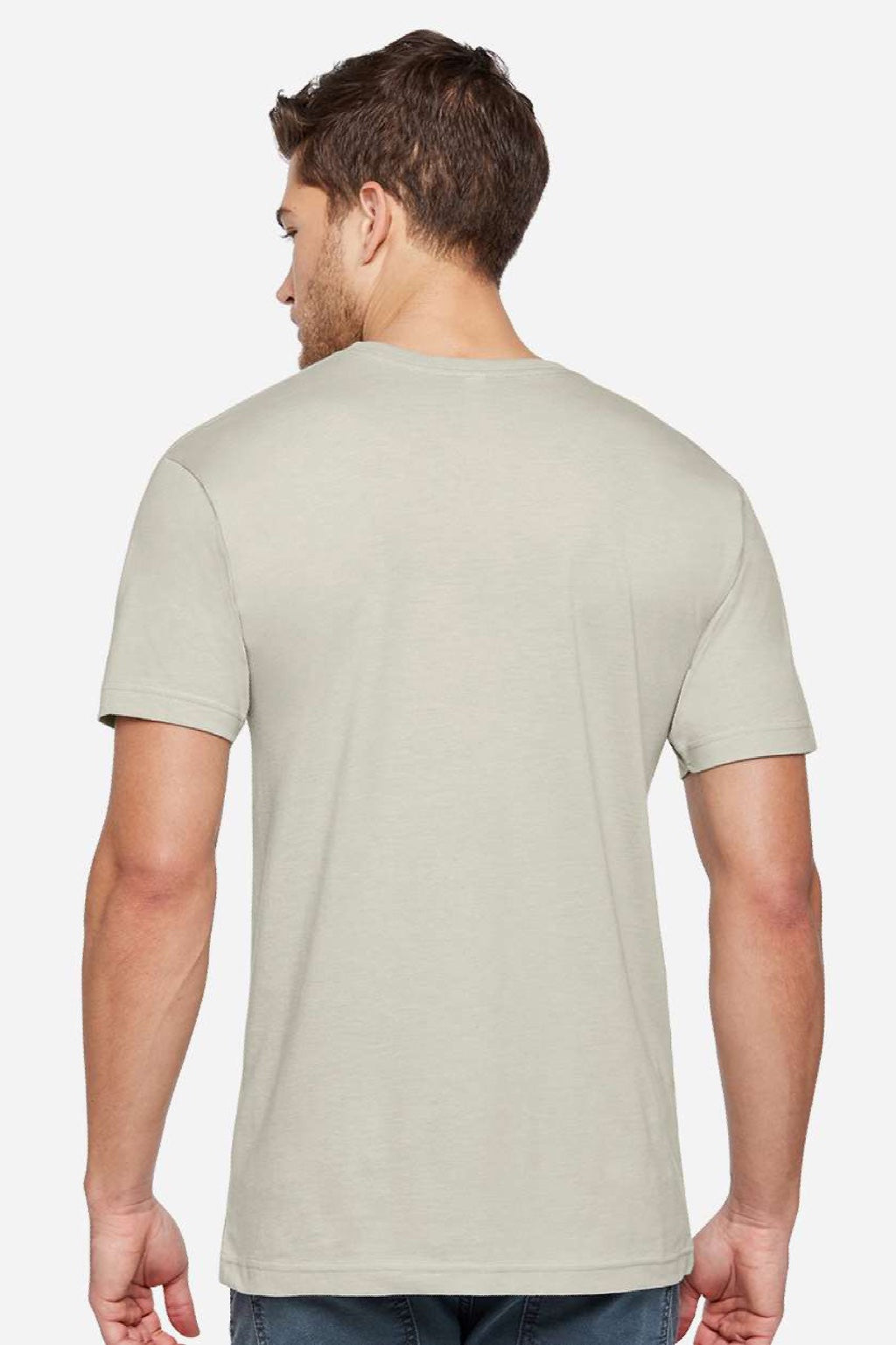 LAT 6901ECO Mens Eco Jersey Short Sleeve Crewneck T-Shirt Hazel Model Back