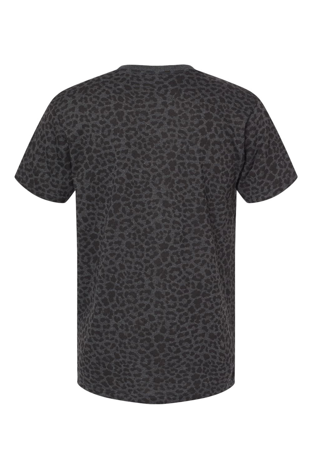 LAT 6901 Mens Fine Jersey Short Sleeve Crewneck T-Shirt Black Leopard Flat Back
