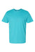 LAT 6901 Mens Fine Jersey Short Sleeve Crewneck T-Shirt Caribbean Blue Flat Front