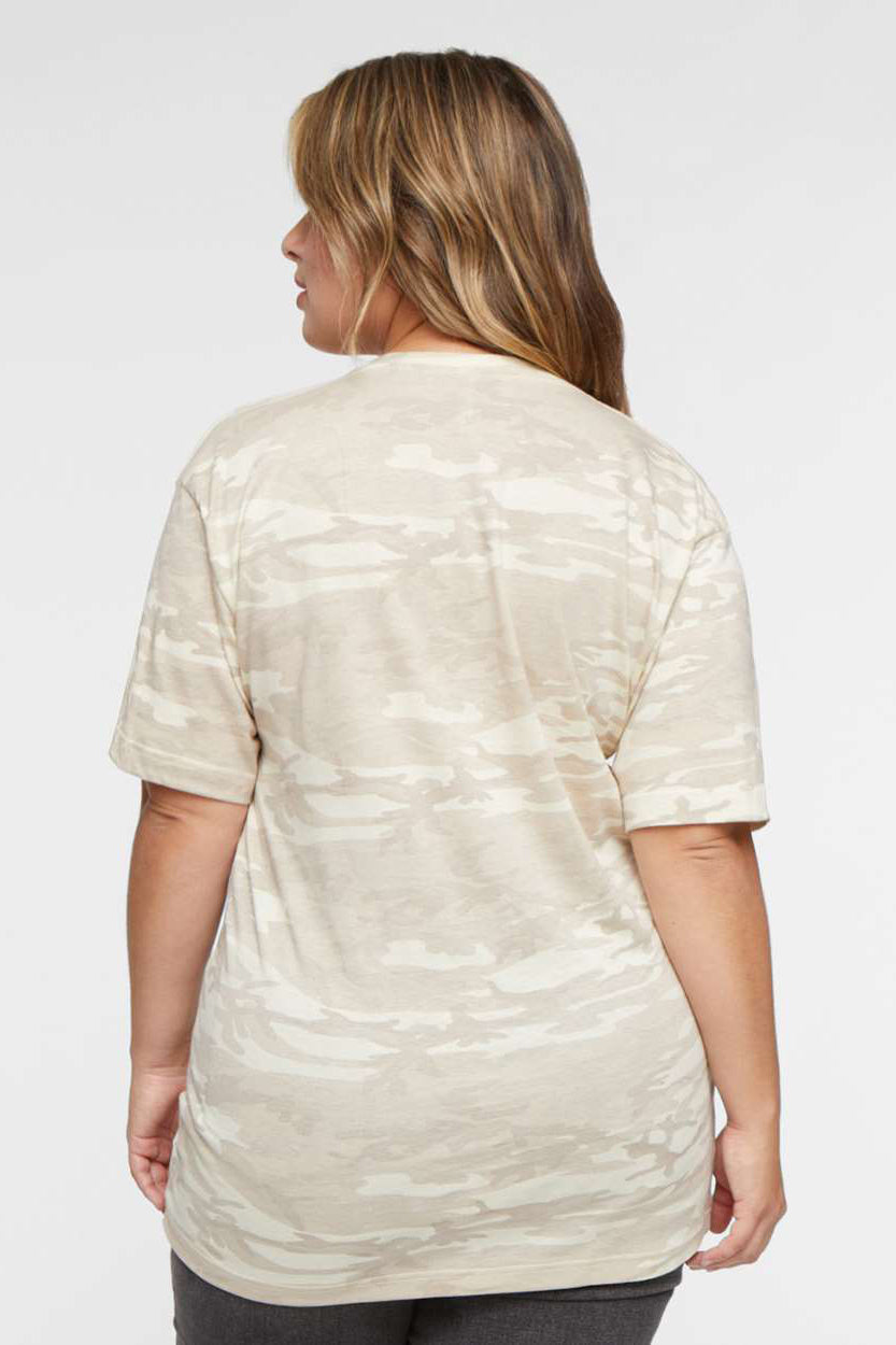 LAT 6901 Mens Fine Jersey Short Sleeve Crewneck T-Shirt Natural Camo Model Back