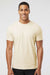 LAT 6901 Mens Fine Jersey Short Sleeve Crewneck T-Shirt Natural Model Front