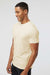 LAT 6901 Mens Fine Jersey Short Sleeve Crewneck T-Shirt Natural Model Side