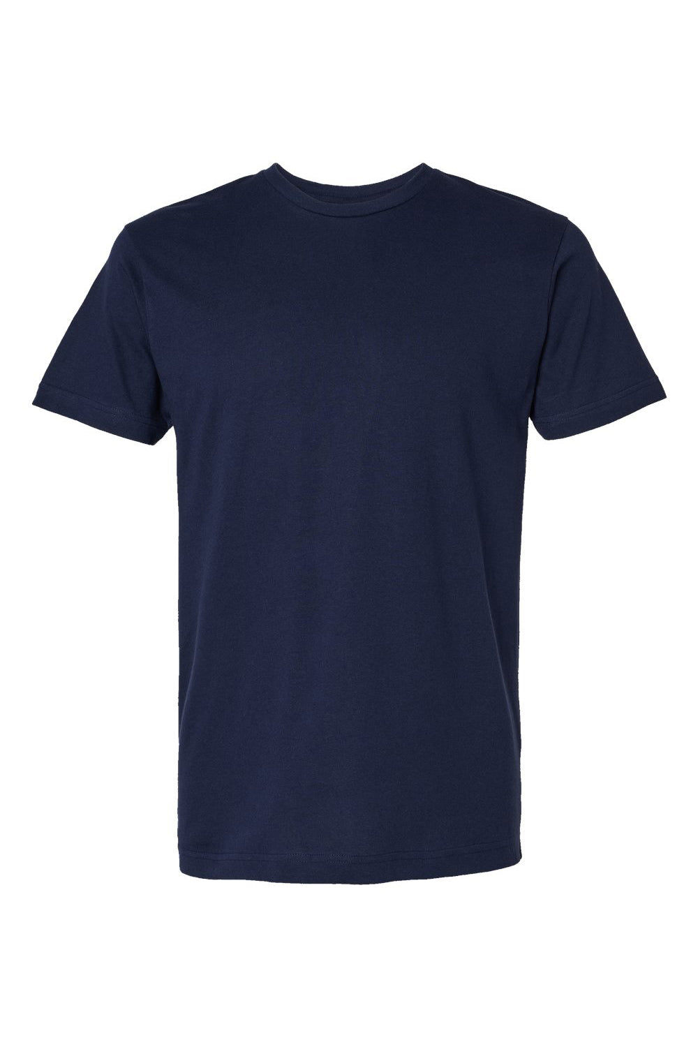 LAT 6901 Mens Fine Jersey Short Sleeve Crewneck T-Shirt Navy Blue Flat Front