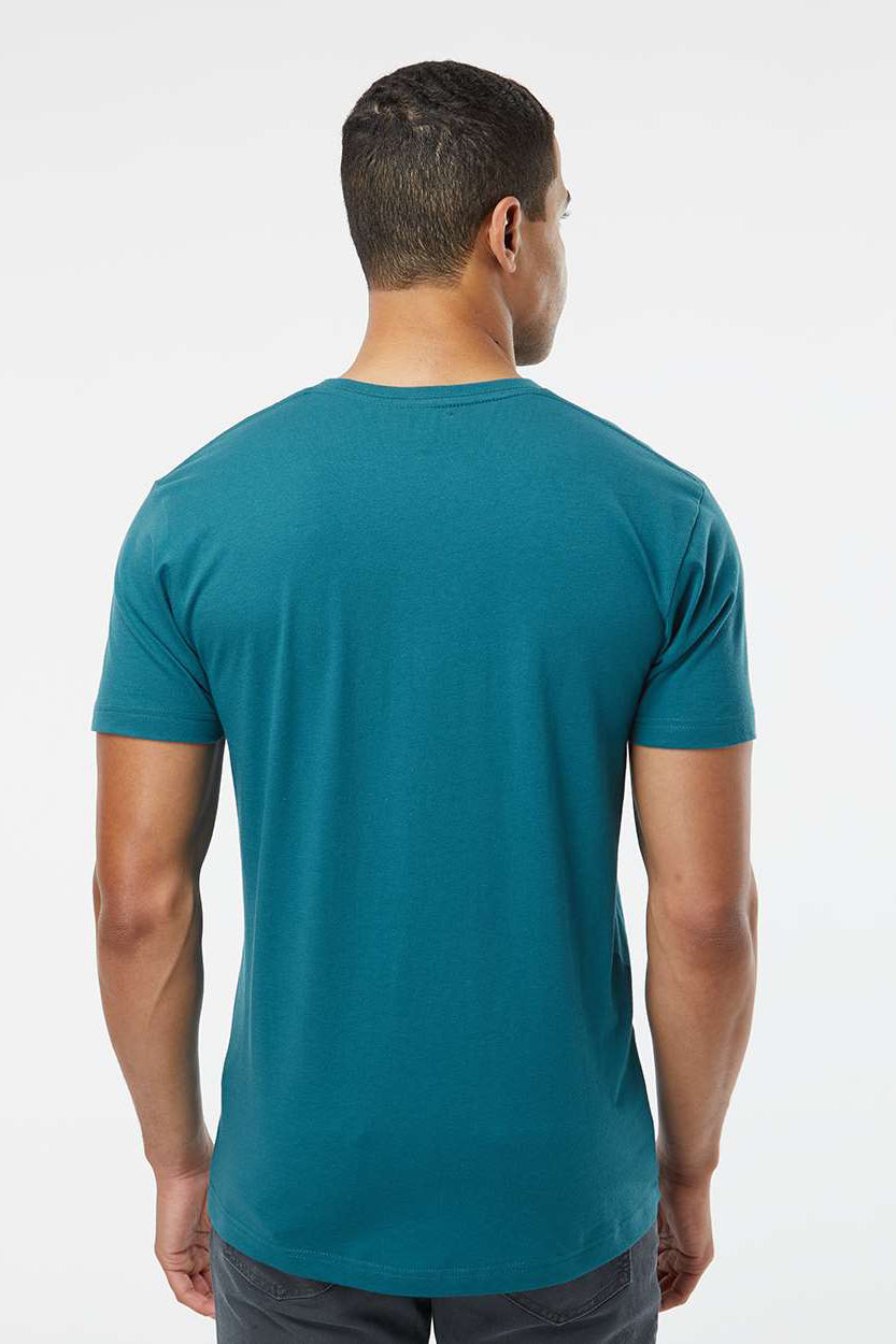 LAT 6901 Mens Fine Jersey Short Sleeve Crewneck T-Shirt Oceanside Blue Model Back