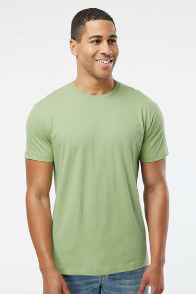 LAT 6901 Mens Fine Jersey Short Sleeve Crewneck T-Shirt Sage Green Model Front