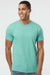LAT 6901 Mens Fine Jersey Short Sleeve Crewneck T-Shirt Saltwater Green Model Front